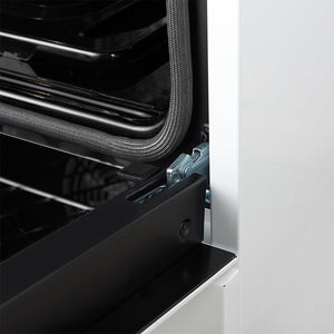 Forno Leonardo 30-Inch Gas Range FFSGS1116-30 – White – FFSGS1116 30WHT 30inch Slide in Gas Range Close Up On Hinge