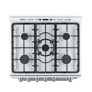 Forno Leonardo 30-Inch Gas Range FFSGS1116-30 – White – FFSGS1116 30WHT 30inch Slide in Gas Range Top SS
