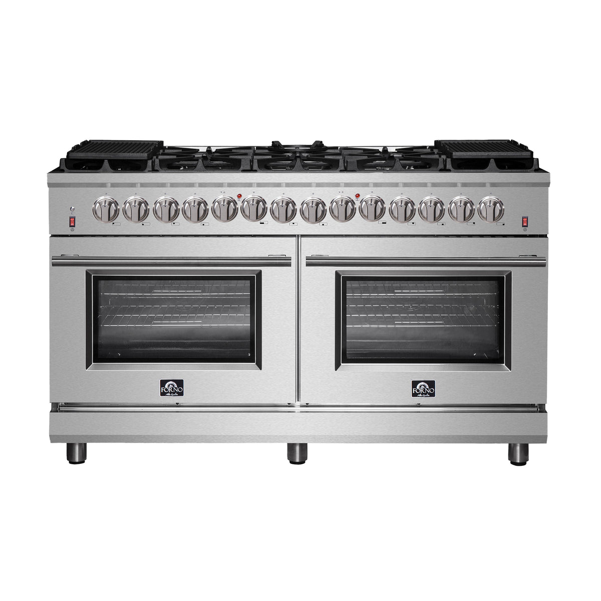 Forno Massimo 60-Inch Dual Fuel Range FFSGS6125-60 – Stainless Steel – FFSGS6125 60 massimo dual fuel range front