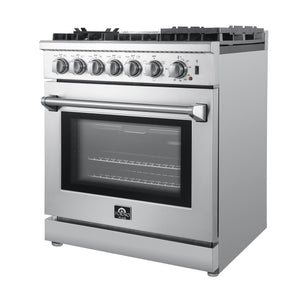Forno Lazio 30-Inch Dual Fuel Range FFSGS6196-30 – Stainless Steel – FFSGS6196 30 20Angle