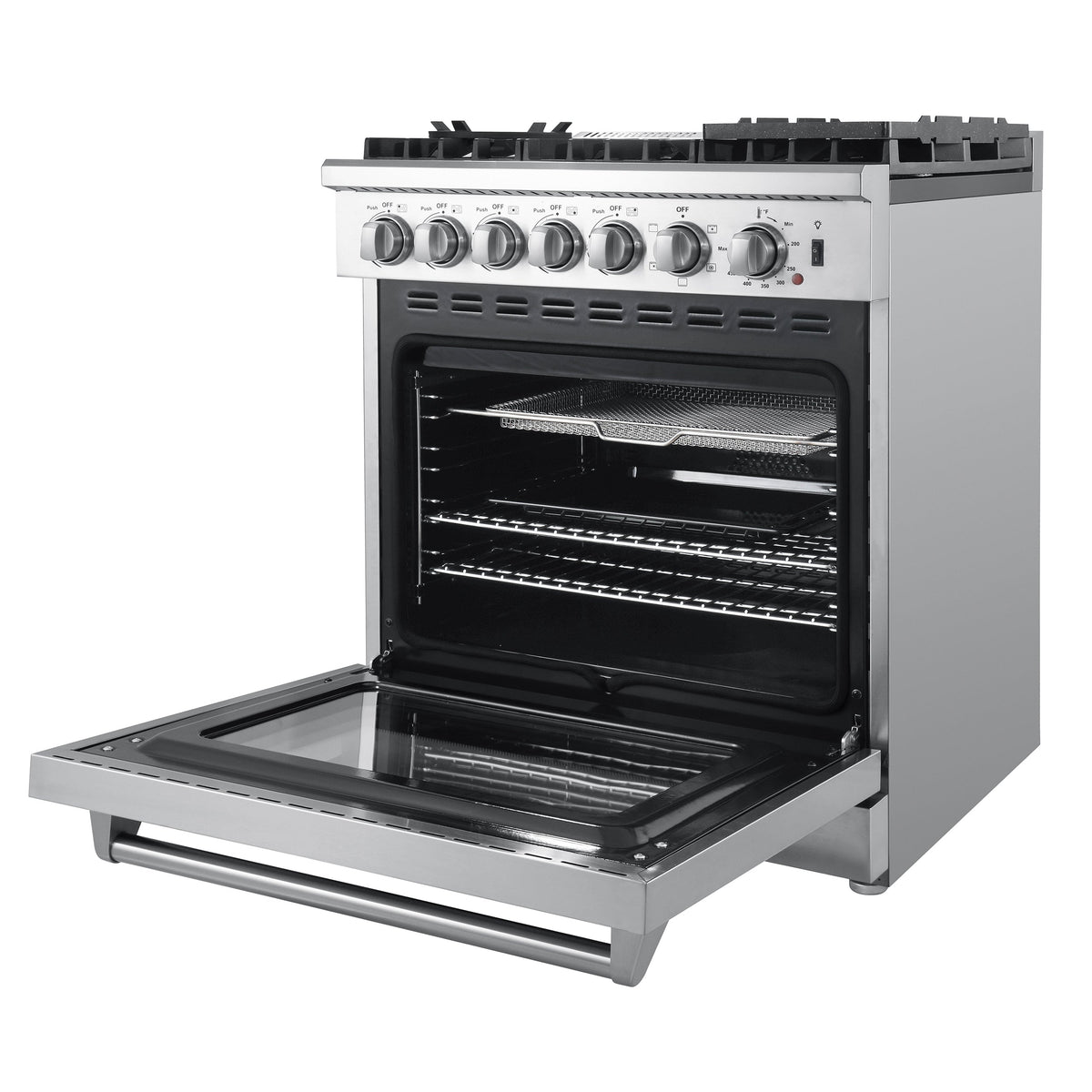 Forno Lazio 30-Inch Dual Fuel Range FFSGS6196-30 – Stainless Steel – FFSGS6196 30 20Angle 20Open