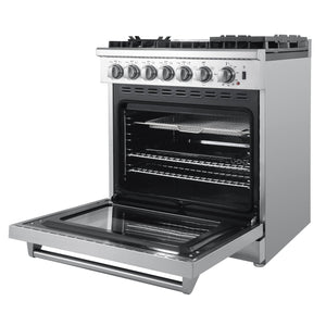 Forno Lazio 30-Inch Dual Fuel Range FFSGS6196-30 – Stainless Steel – FFSGS6196 30 20Angle 20Open