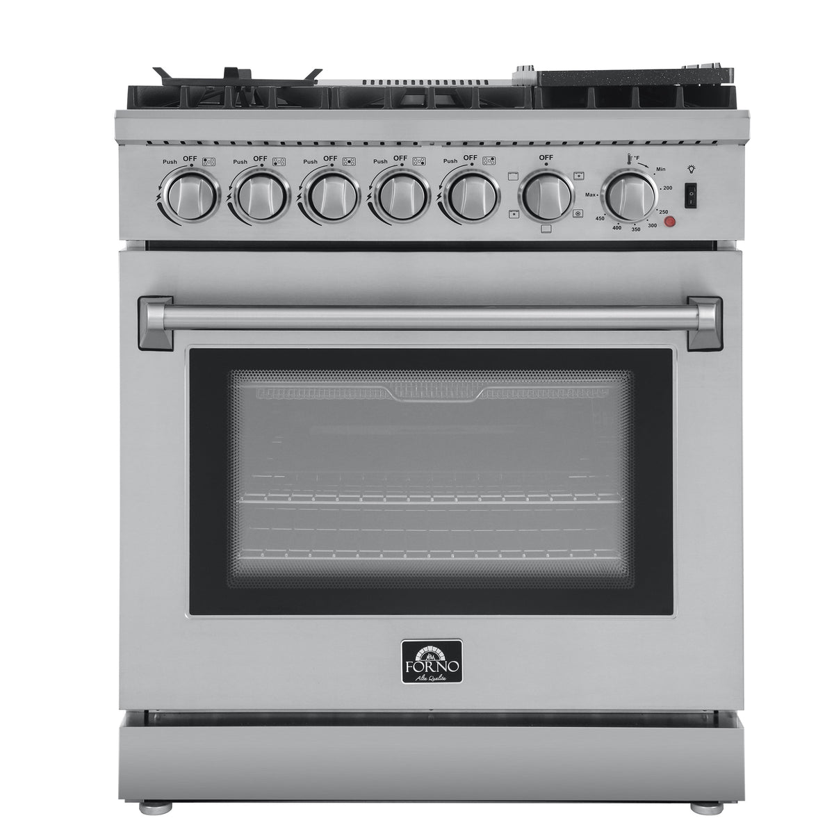 Forno Lazio 30-Inch Dual Fuel Range FFSGS6196-30 – Stainless Steel – FFSGS6196 30 20Front