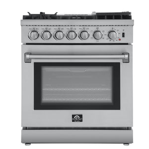 Forno Lazio 30-Inch Dual Fuel Range FFSGS6196-30 – Stainless Steel – FFSGS6196 30 20Front