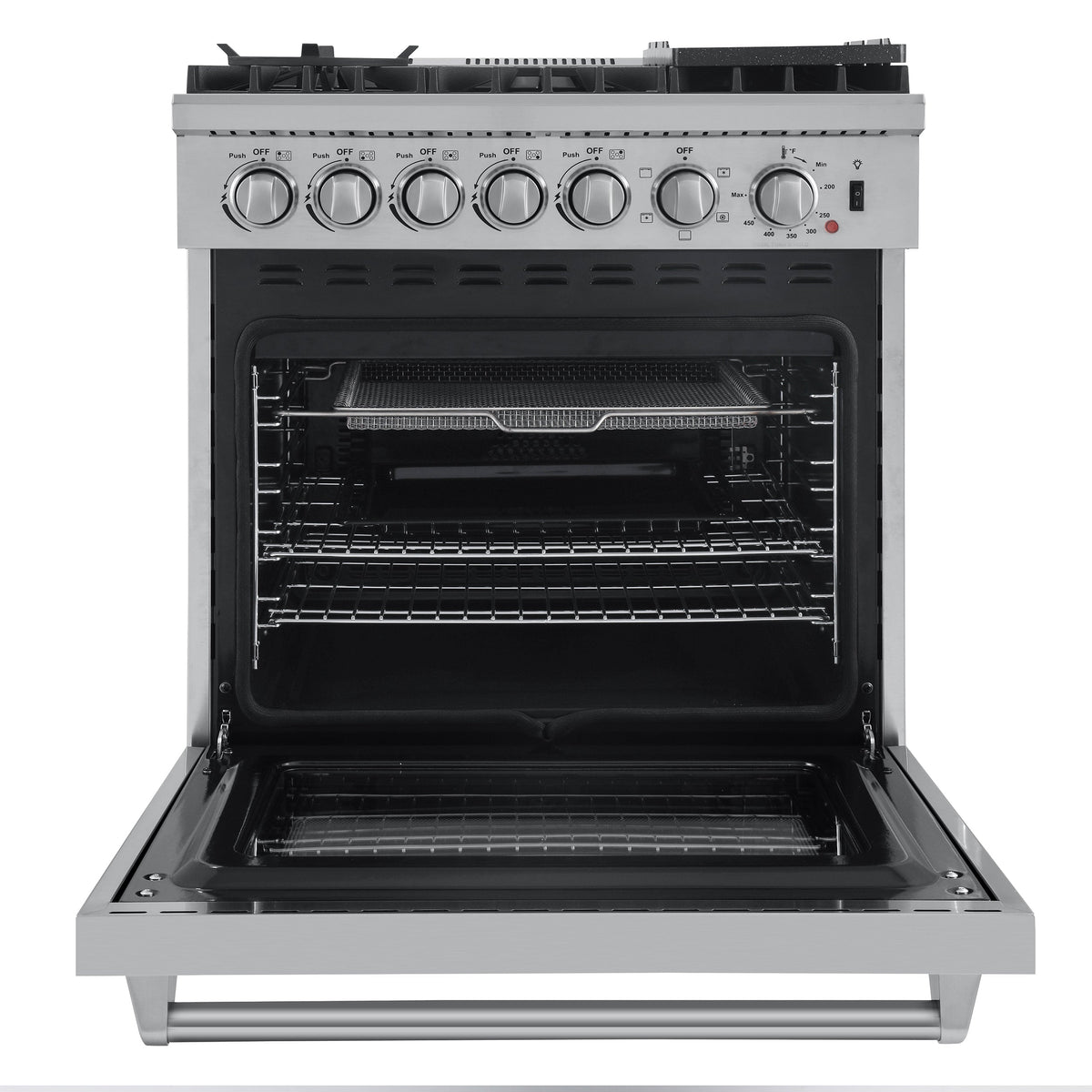 Forno Lazio 30-Inch Dual Fuel Range FFSGS6196-30 – Stainless Steel – FFSGS6196 30 20Front 20Open