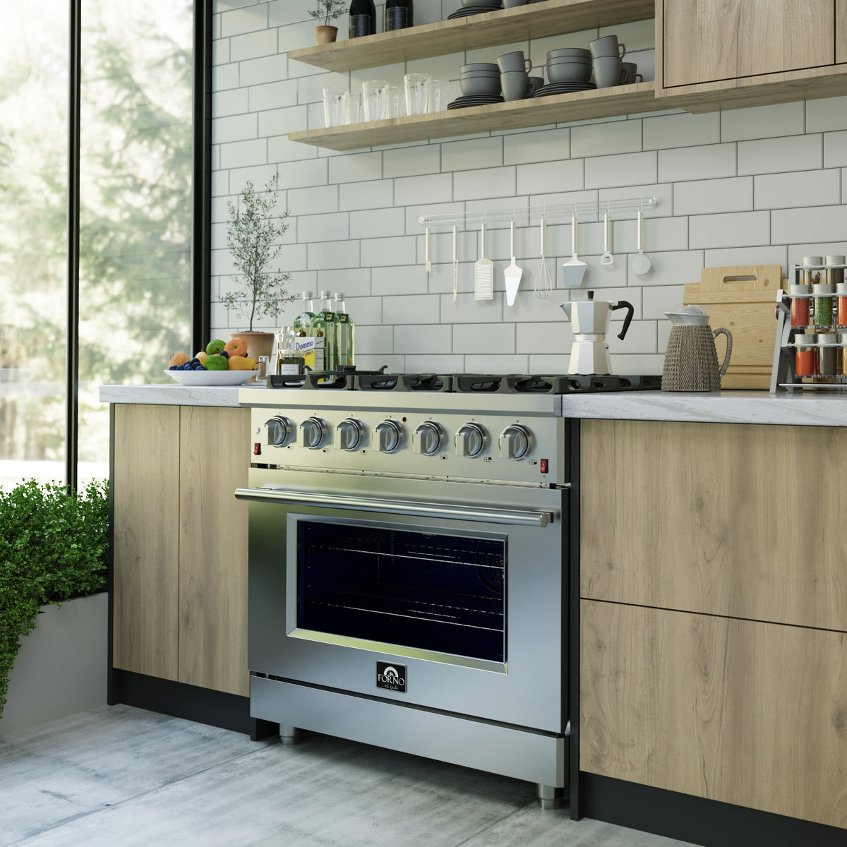 Forno Massimo 36-Inch Gas Range FFSGS6239-36 – Stainless Steel – FFSGS6239 36 Lifestyle
