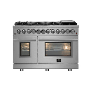 Forno Massimo 48-Inch Gas Range FFSGS6239-48 – Stainless Steel – FFSGS6239 48 front light on web 1 53