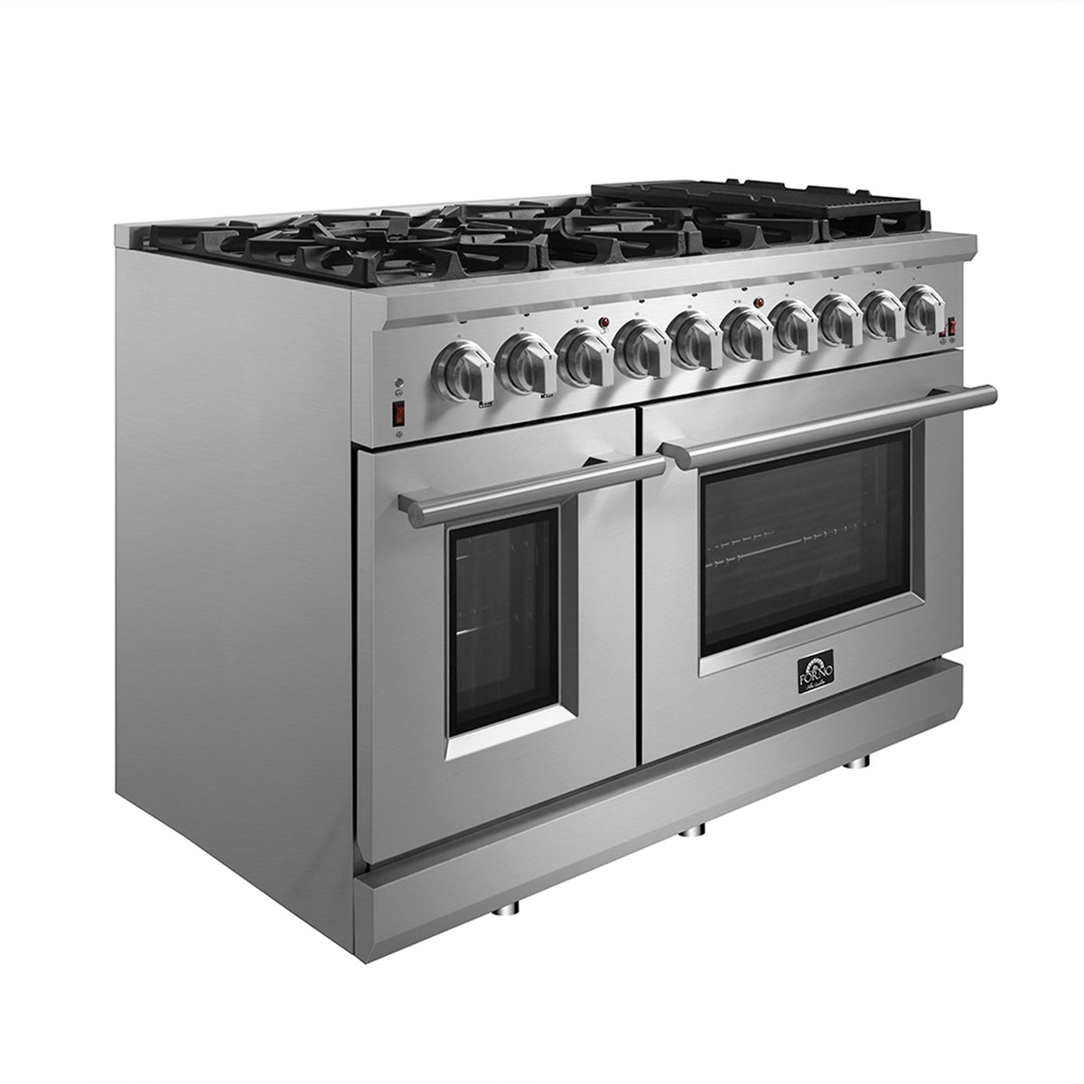 Forno Massimo 48-Inch Gas Range FFSGS6239-48 – Stainless Steel – FFSGS6239 48 left side web 67