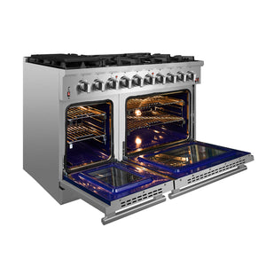 Forno Massimo 48-Inch Gas Range FFSGS6239-48 – Stainless Steel – FFSGS6239 48 leftside open door web 68