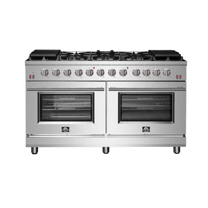 Forno Massimo 60-Inch Gas Range FFSGS6239-60 – Stainless Steel – FFSGS6239 60 Forno Massimo Double Oven Gas Range