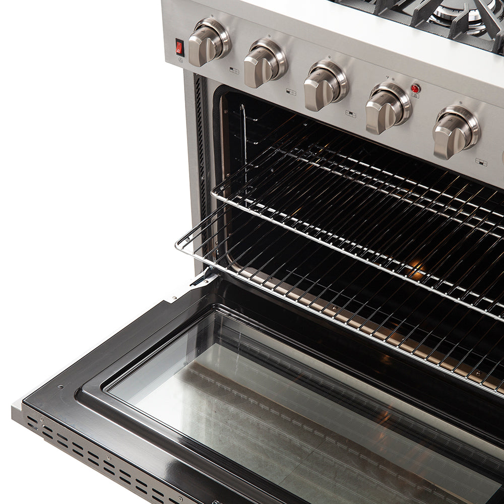 Forno Galiano 36-Inch Gas Range FFSGS6244-36 – Stainless Steel – FFSGS6244 36  20racks 20open 20door web