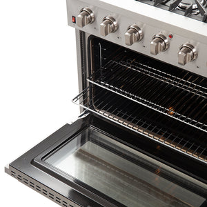 Forno Galiano 36-Inch Gas Range FFSGS6244-36 – Stainless Steel – FFSGS6244 36  20racks 20open 20door web