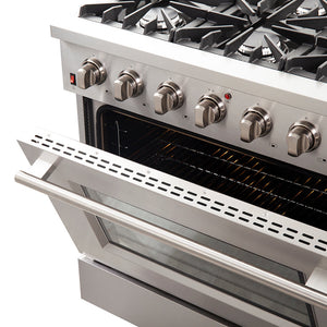 Forno Galiano 36-Inch Gas Range FFSGS6244-36 – Stainless Steel – FFSGS6244 36 door 20thickness web