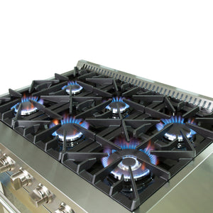 Forno Galiano 36-Inch Gas Range FFSGS6244-36 – Stainless Steel – FFSGS6244 36 top 20burners 20on web