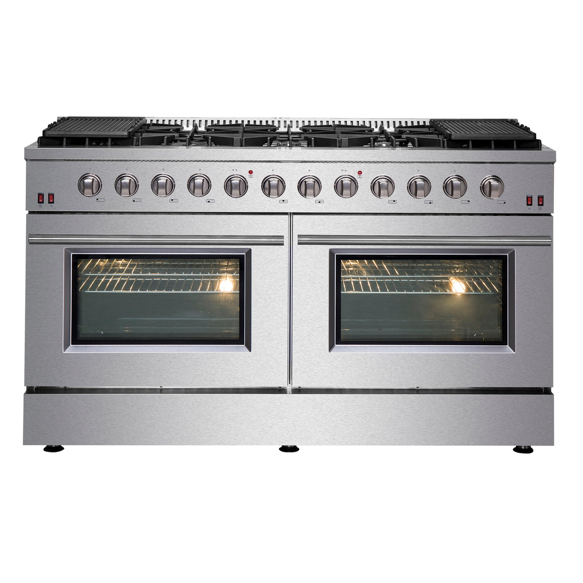 Forno Galiano 60-Inch Gas Range FFSGS6244-60 – Stainless Steel – FFSGS6244 60 Gas Range Front