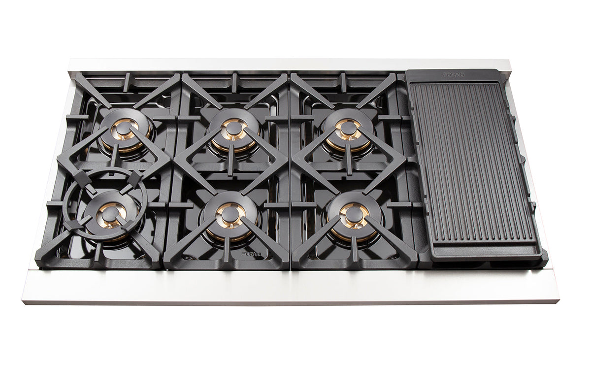 Forno Capriasca 48-Inch Gas Range FFSGS6260-48BLU – Stainless Steel – FFSGS6260 48 top burners web cd7f215c 0858 4d6d 98f8 2b09421c345d