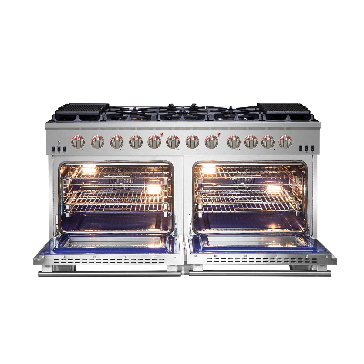 Forno Capriasca 60-Inch Gas Range FFSGS6260-60 – Stainless Steel – FFSGS6260 60 gas range front open