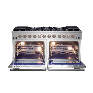 Forno Capriasca 60-Inch Gas Range FFSGS6260-60 – Stainless Steel – FFSGS6260 60 gas range front open