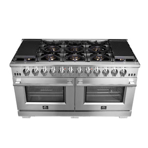Forno Capriasca 60-Inch Gas Range FFSGS6260-60 – Stainless Steel – FFSGS6260 60 gas range top