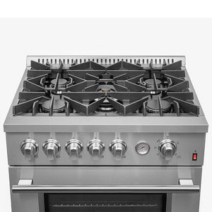 Forno Kitchen Appliance Package FBDL-020-02US – Stainless Steel – FFSGS6274 30 Giovanni 30 inch Freestanding Gas Range Top View