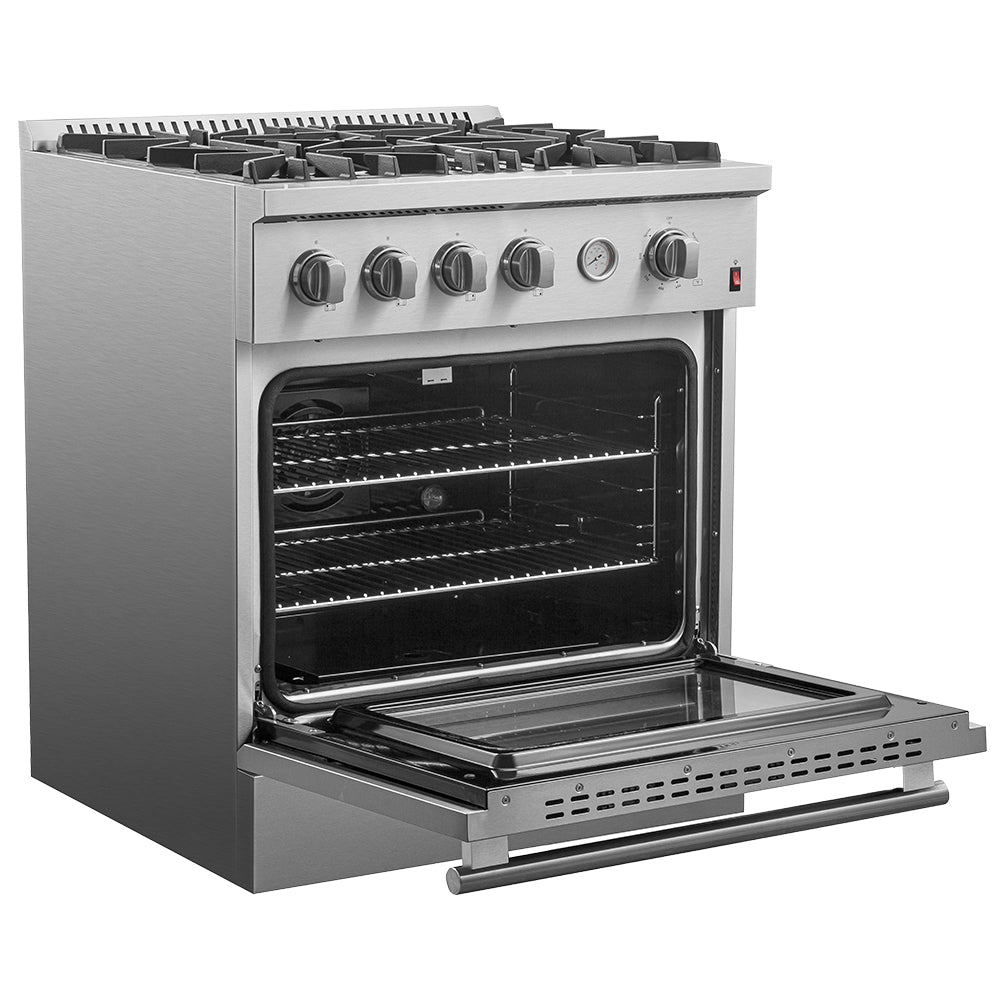Forno Marco 30-Inch Gas Range FFSGS6277-30 – Stainless Steel – FFSGS6277 30 20Gas 20Range Angle 20Open 0b6253b4 edd6 4184 b599 59f7d811246e