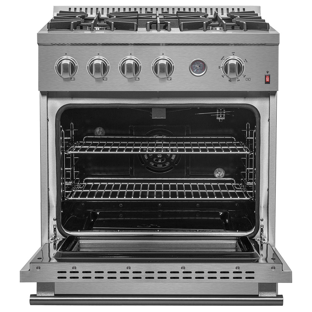 Forno Marco 30-Inch Gas Range FFSGS6277-30 – Stainless Steel – FFSGS6277 30 20Gas 20Range front 20open 20door