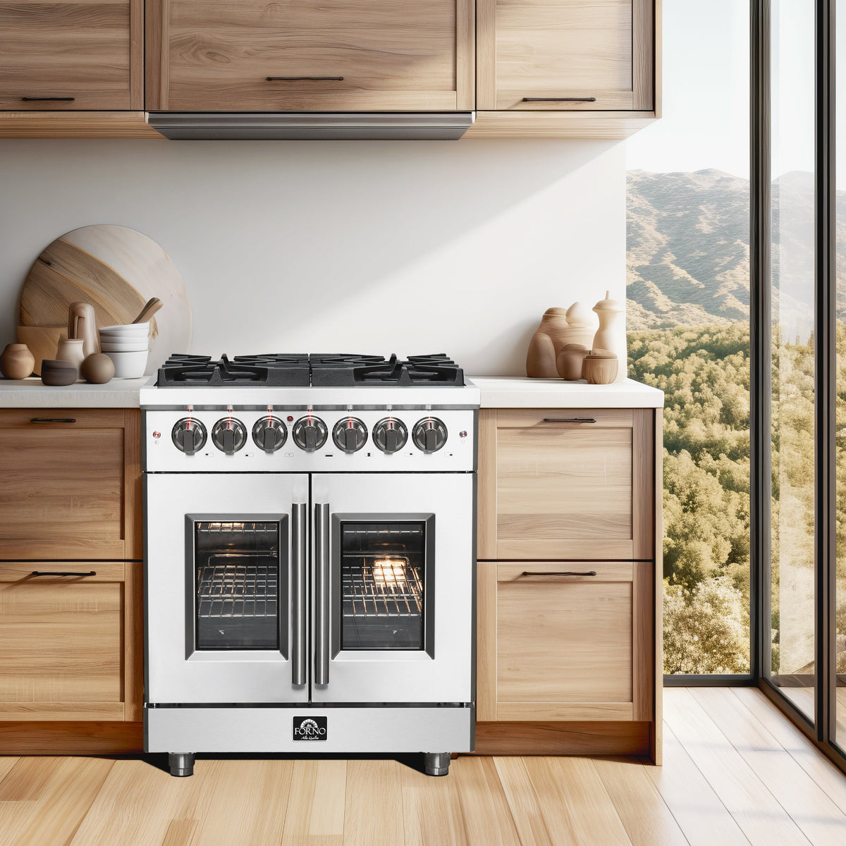 Forno Massimo 30-Inch Dual Fuel Range FFSGS6325-30 – Stainless Steel – FFSGS6325 30 forno massimo french door dual fuel range lifestyle