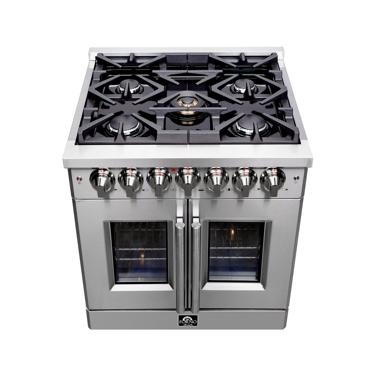 Forno Massimo 30-Inch Dual Fuel Range FFSGS6325-30 – Stainless Steel – FFSGS6325 30 forno massimo french door dual fuel range top