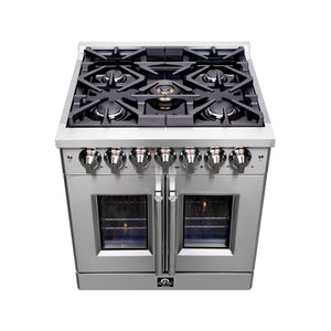 Forno Massimo 30-Inch Dual Fuel Range FFSGS6325-30 – Stainless Steel – FFSGS6325 30 forno massimo french door dual fuel range top