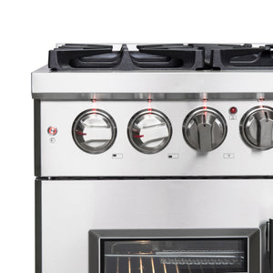 Forno Massimo 36-Inch Dual Fuel Range FFSGS6325-36 – Stainless Steel – FFSGS6325 36 forno massimo french door dual fuel range knobs