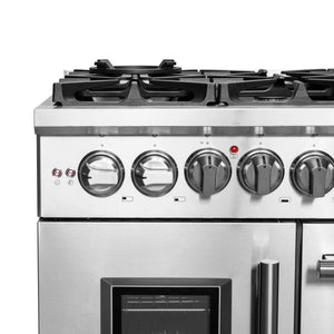 Forno Massimo 48-Inch Dual Fuel Range FFSGS6325-48 – Stainless Steel – FFSGS6325 48 forno massimo french door dual fuel range knobs