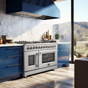 Forno Massimo 48-Inch Dual Fuel Range FFSGS6325-48 – Stainless Steel – FFSGS6325 48 forno massimo french door dual fuel range lifestyle