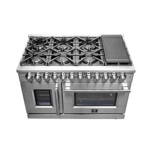 Forno Massimo 48-Inch Dual Fuel Range FFSGS6325-48 – Stainless Steel – FFSGS6325 48 forno massimo french door dual fuel range top