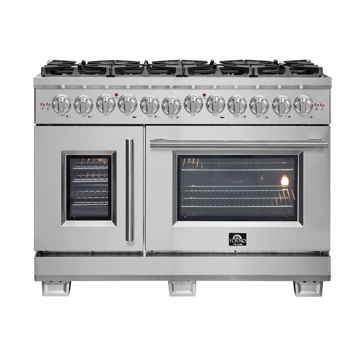 Forno Capriasca 48-Inch Dual Fuel Range FFSGS6387-48 – Stainless Steel – FFSGS6387 48 Front