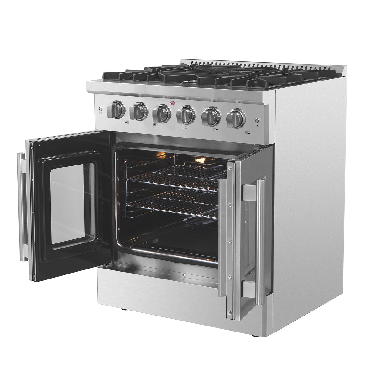 Forno Galiano 30-Inch Gas Range FFSGS6444-30 – Stainless Steel – FFSGS6444 30 20Open 20Angle