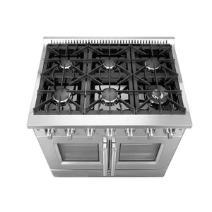 Forno Galiano 36-Inch Gas Range FFSGS6444-36 – Stainless Steel – FFSGS6444 36 20Cooktop 20Front