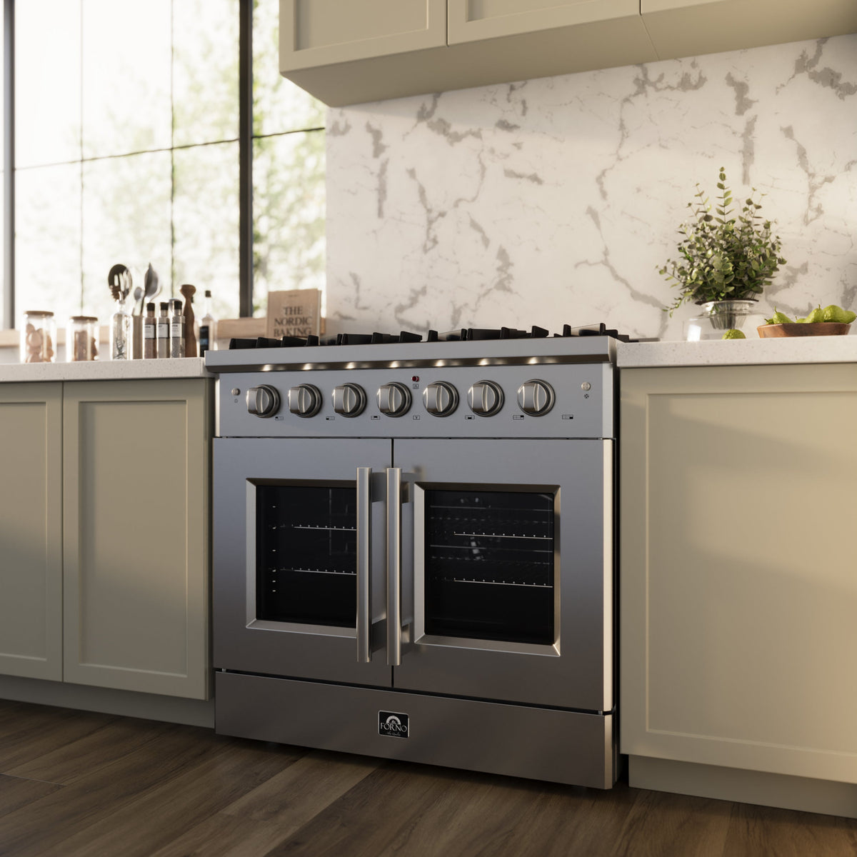 Forno Galiano 36-Inch Gas Range FFSGS6444-36 – Stainless Steel – FFSGS6444 36 Lifestyle