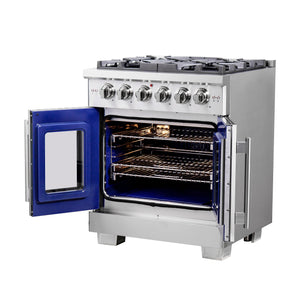 Forno Capriasca 30-Inch Gas Range FFSGS6460-30 – Stainless Steel – FFSGS6460 30 20Angle 20Open