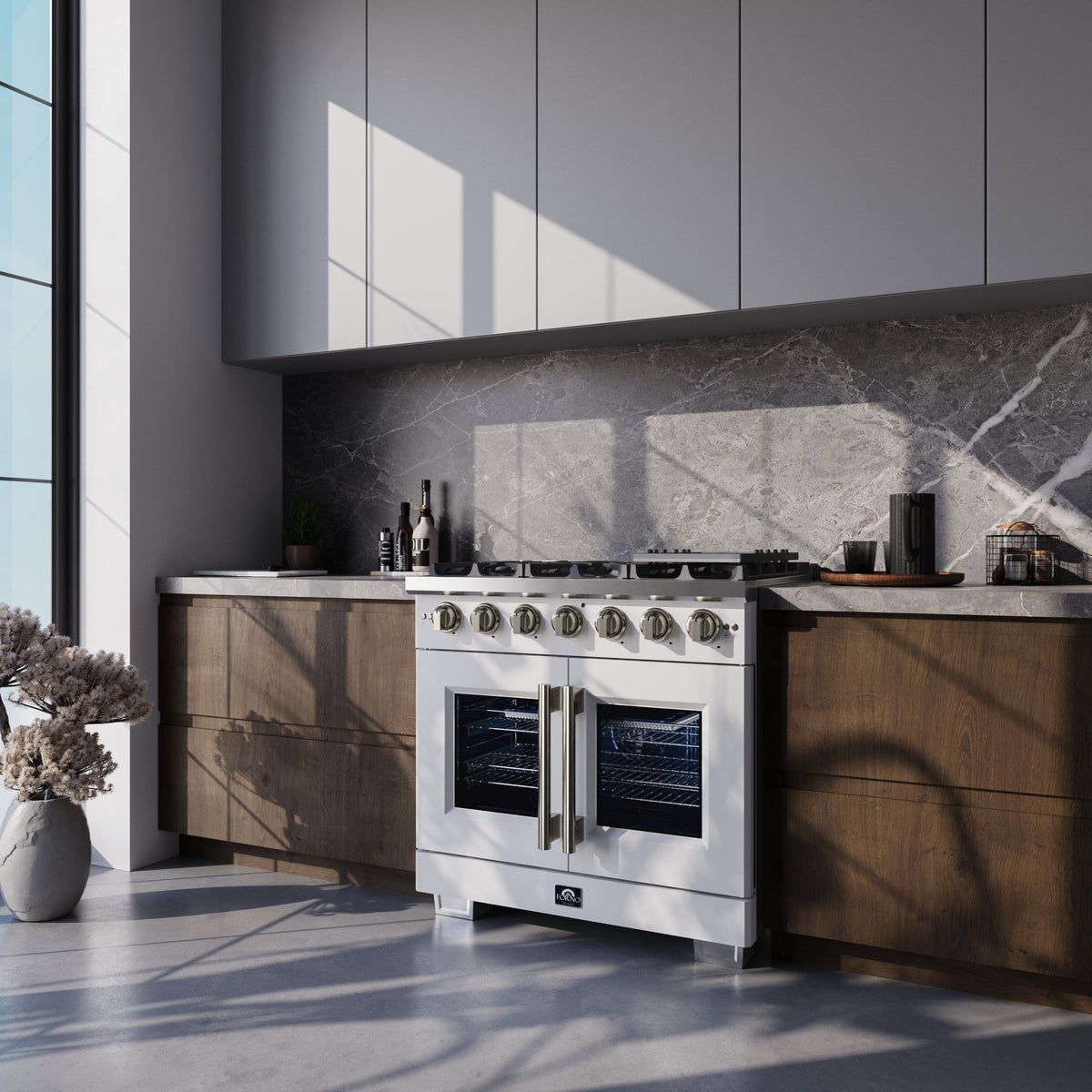 Forno Capriasca 36-Inch Gas Range FFSGS6460-36 – White – FFSGS6460 36WHT Lifestyle