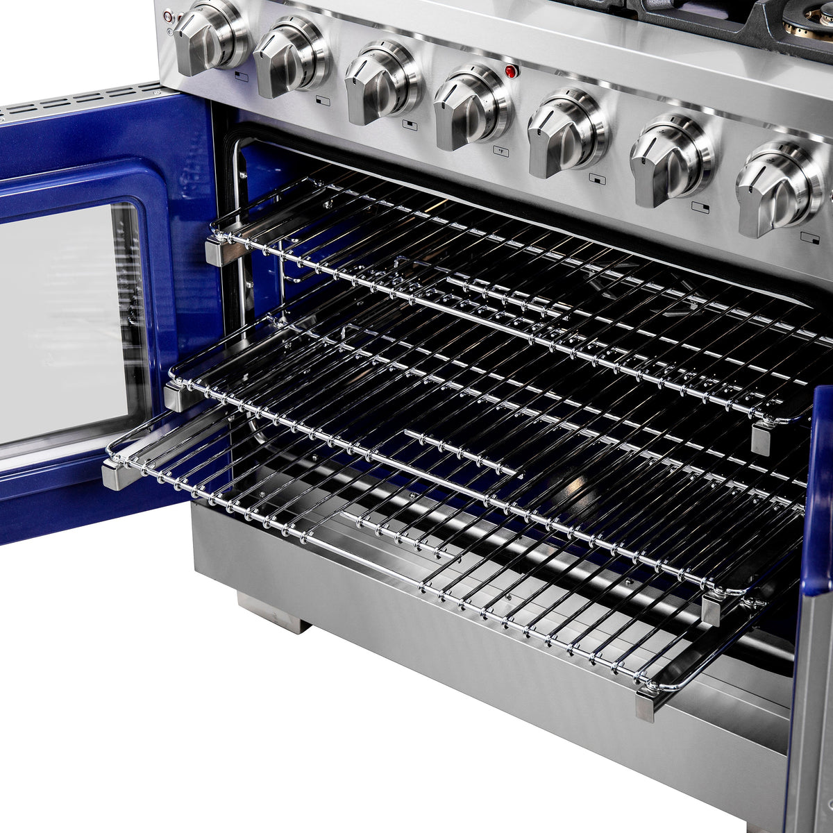 Forno Capriasca 36-Inch Gas Range FFSGS6460-36 – Stainless Steel – FFSGS6460 36 20Easy 20Glide 20Oven 20Rack