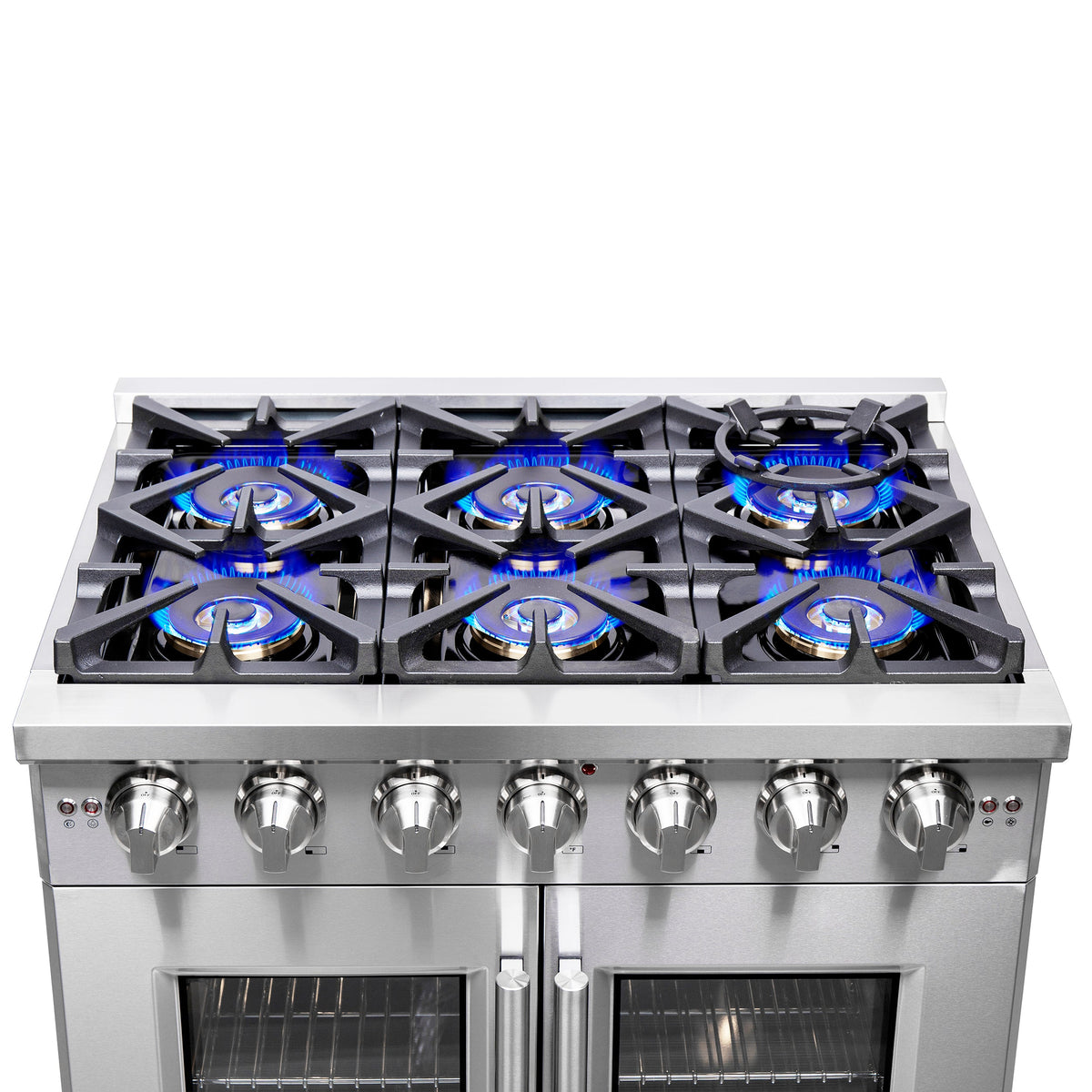 Forno Capriasca 36-Inch Gas Range FFSGS6460-36 – Stainless Steel – FFSGS6460 36 20Front 20Cooktop