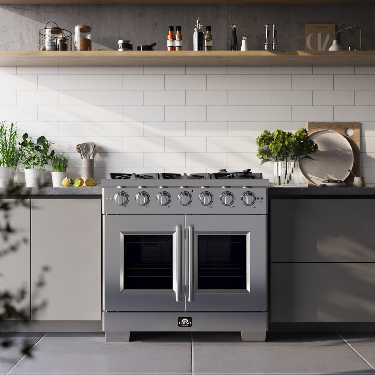 Forno Capriasca 36-Inch Gas Range FFSGS6460-36 – Stainless Steel – FFSGS6460 36 Lifestyle