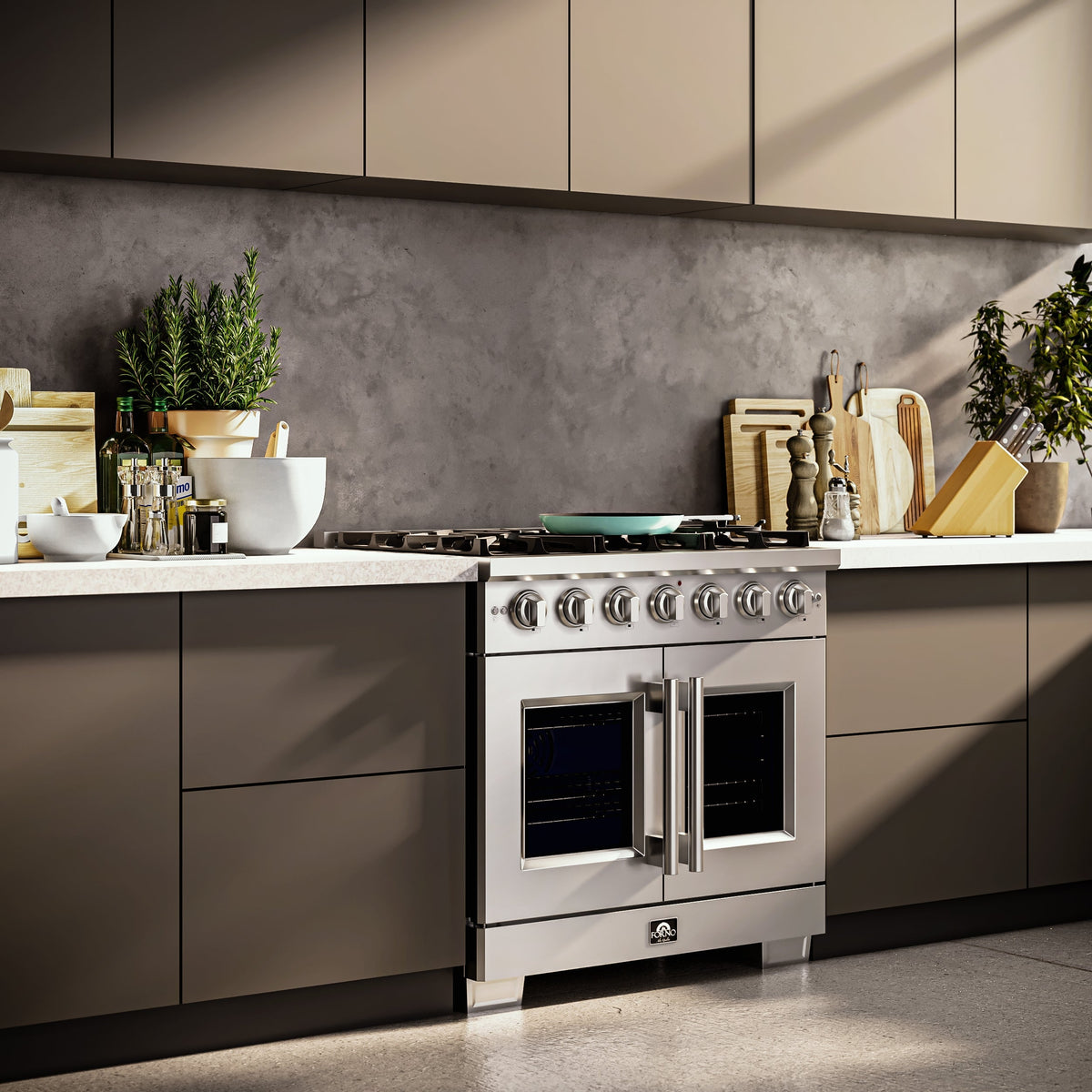 Forno Capriasca 36-Inch Gas Range FFSGS6460-36 – Stainless Steel – FFSGS6460 36 Lifestyle Scene02
