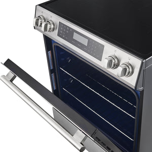 Forno Donatello 30-Inch Induction Range FFSIN0905-30 – Stainless Steel – FFSIN0905 30 espresso leonardo induction range door ajar