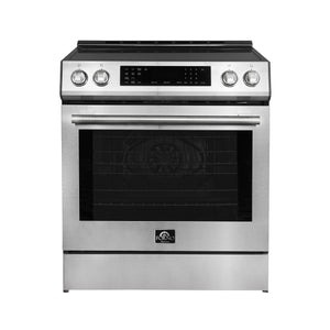 Forno Donatello 30-Inch Induction Range FFSIN0905-30 – Stainless Steel – FFSIN0905 30 espresso leonardo induction range front