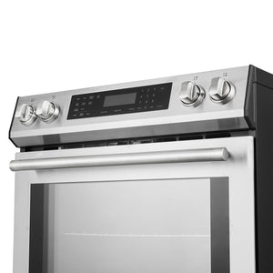 Forno Donatello 30-Inch Induction Range FFSIN0905-30 – Stainless Steel – FFSIN0905 30 espresso leonardo induction range knobs close up