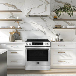 Forno Donatello 30-Inch Induction Range FFSIN0905-30 – Stainless Steel – FFSIN0905 30 espresso leonardo induction range lifestyle