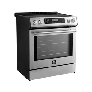 Forno Donatello 30-Inch Induction Range FFSIN0905-30 – Stainless Steel – FFSIN0905 30 espresso leonardo induction range side