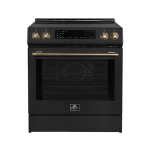 Forno Kitchen Appliance Package FBDL-015-15CAUS – Stainless Steel – FFSIN0905 30BLK espresso leonardo induction range front antique brass