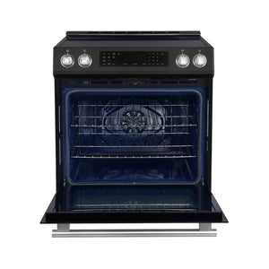 Forno Kitchen Appliance Package FBDL-015-14CAUS – Stainless Steel – FFSIN0905 30BLK espresso leonardo induction range front open